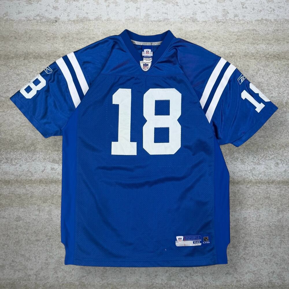 Vintage Y2K Reebok Colts Football Jersey Mens XL Blue White Peyton Manning